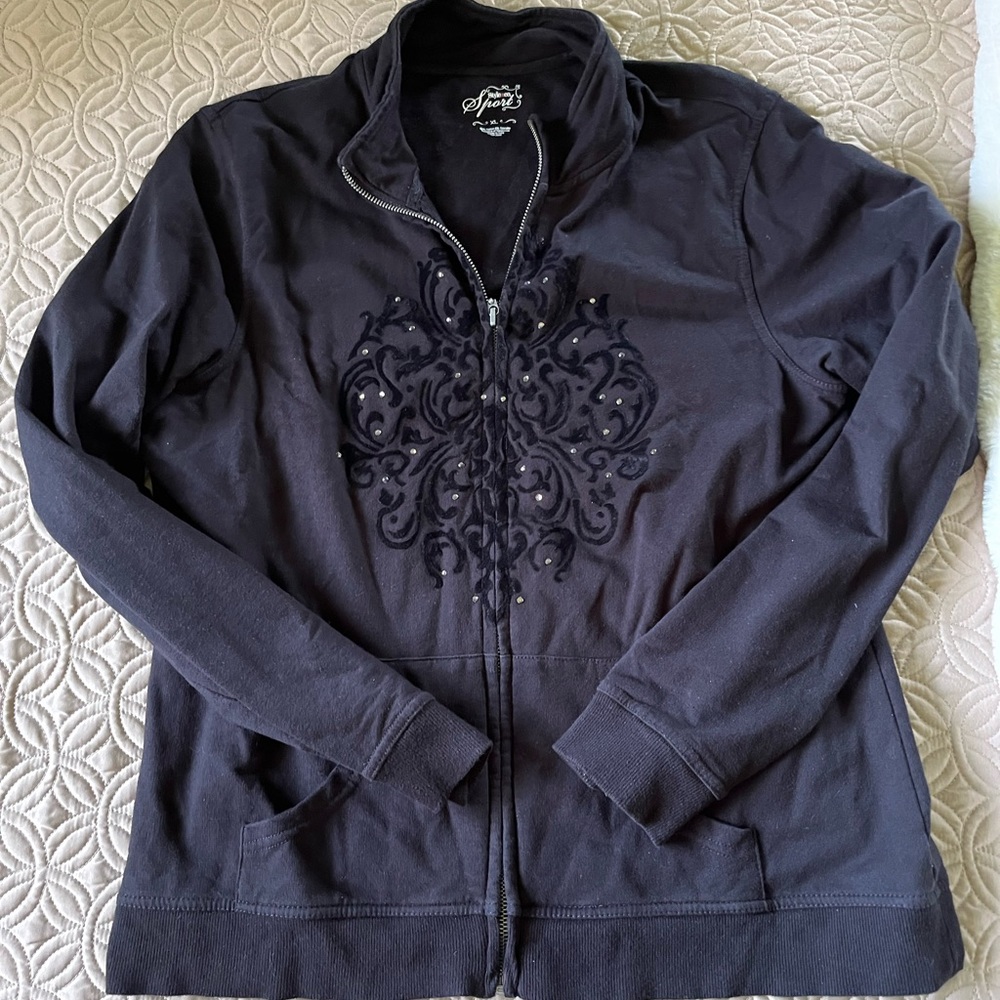 Macy’s Style & Co Sport black cotton/spandex jacket❣️
